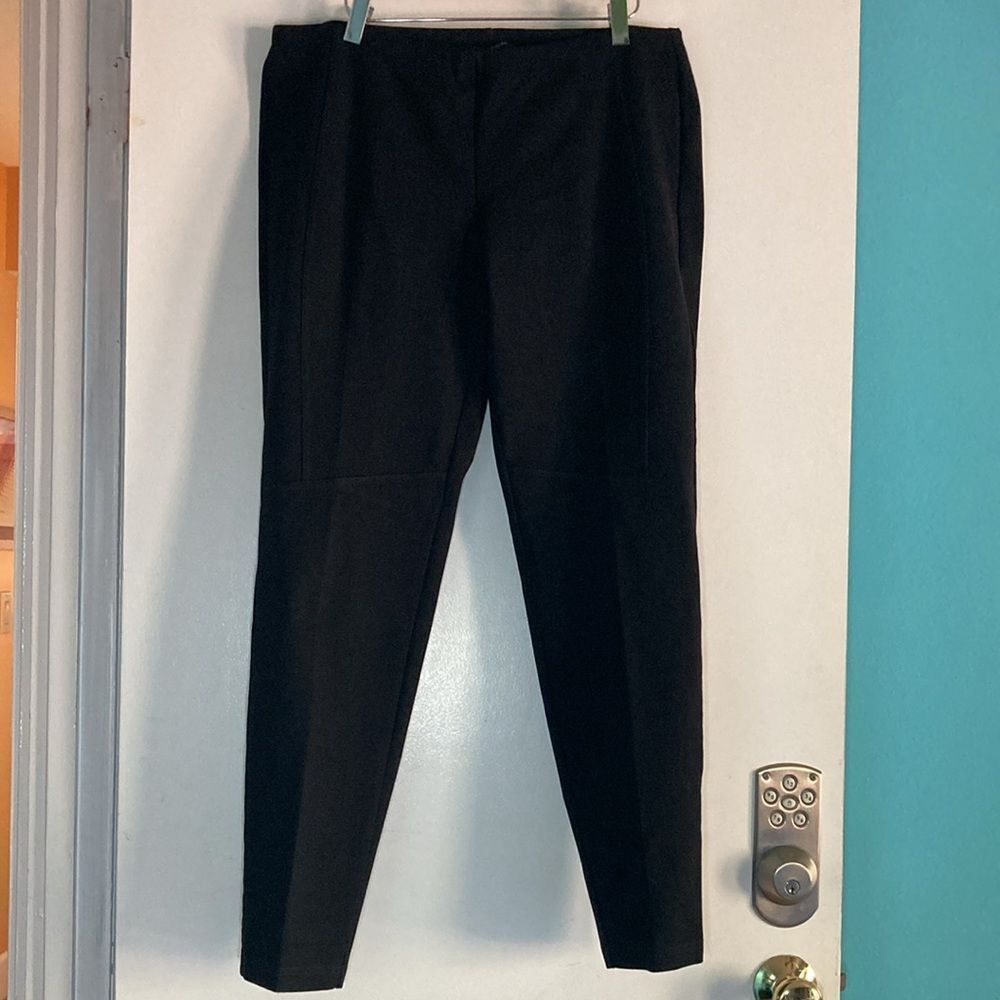 Eileen Fisher Womens Size M Black Lower Rise Legging Pants Stretch Slim Pull On